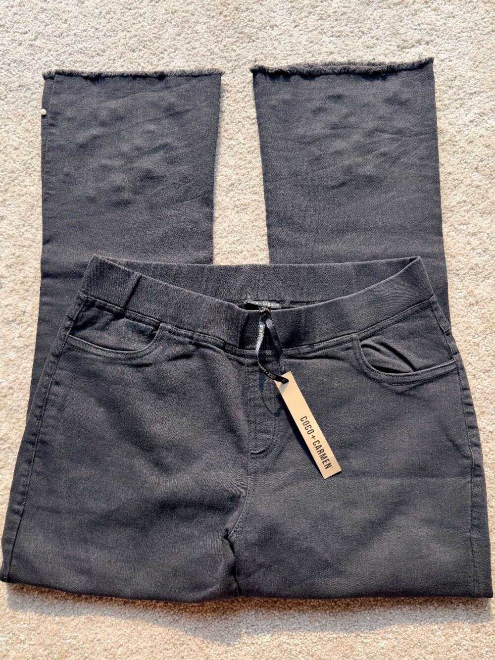 Coco + Carmen Pull-on EverStretch Gray Flare Jeans - Size S/M